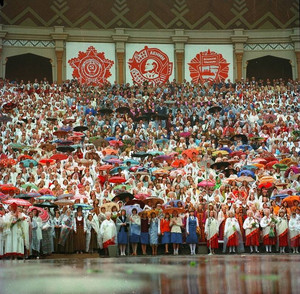 1980-е годы. Рига. Межапарк. Большая эстрада. Праздник студенческой пе