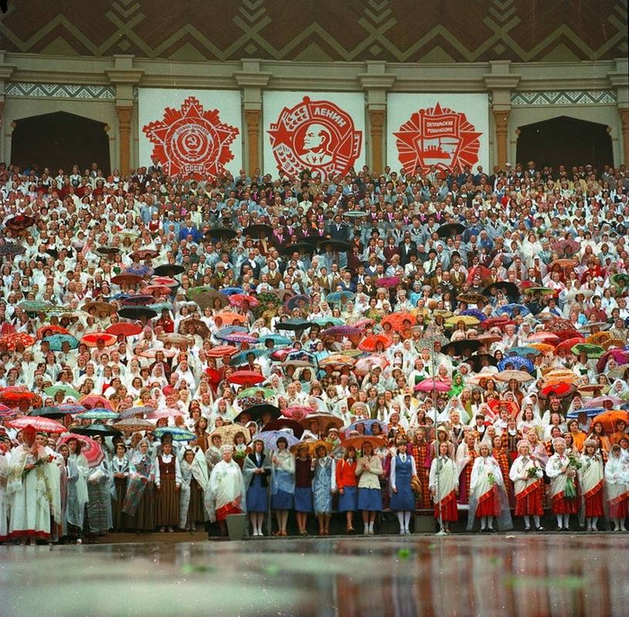 1980-е годы. Рига. Межапарк. Большая эстрада. Праздник студенческой пе