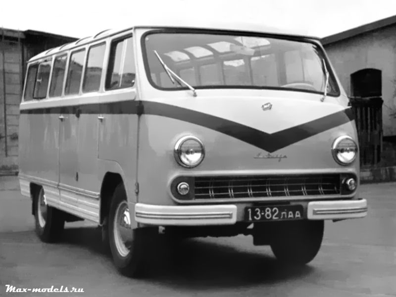 РАФ 977Д Латвия, 10-местный микроавтобус с  панорамными окошками 1961г